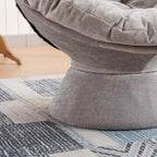 Fauteuil crapaud pivotant 360°, gris / jaune / beige, une place