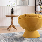 Fauteuil crapaud pivotant 360°, gris / jaune / beige, une place