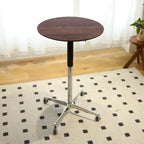 Table de bar réglable en hauteur, marron / naturelle / noire, table de bistrot/pub pivotante pour 1 personne