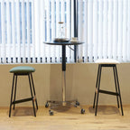 Table de bar réglable en hauteur, marron / naturelle / noire, table de bistrot/pub pivotante pour 1 personne