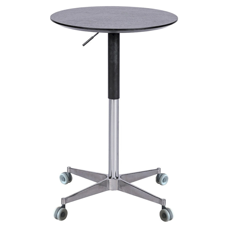 Table de bar réglable en hauteur, marron / naturelle / noire, table de bistrot/pub pivotante pour 1 personne