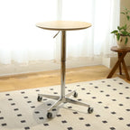 Table de bar réglable en hauteur, marron / naturelle / noire, table de bistrot/pub pivotante pour 1 personne