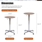 Table de bar réglable en hauteur, marron / naturelle / noire, table de bistrot/pub pivotante pour 1 personne