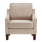 Fauteuil d'appoint en velours noir / marine / taupe, une place, pieds en bois