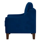 Fauteuil d'appoint en velours noir / marine / taupe, une place, pieds en bois