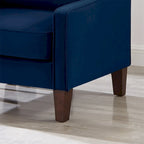 Fauteuil d'appoint en velours noir / marine / taupe, une place, pieds en bois