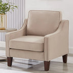 Fauteuil d'appoint en velours noir / marine / taupe, une place, pieds en bois