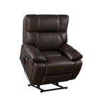 Fauteuil inclinable releveur électrique marron/café/gris avec massage et chaleur, double moteur, pour 1 personne