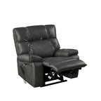 Fauteuil inclinable releveur électrique marron/café/gris avec massage et chaleur, double moteur, pour 1 personne