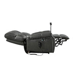 Fauteuil inclinable releveur électrique marron/café/gris avec massage et chaleur, double moteur, pour 1 personne