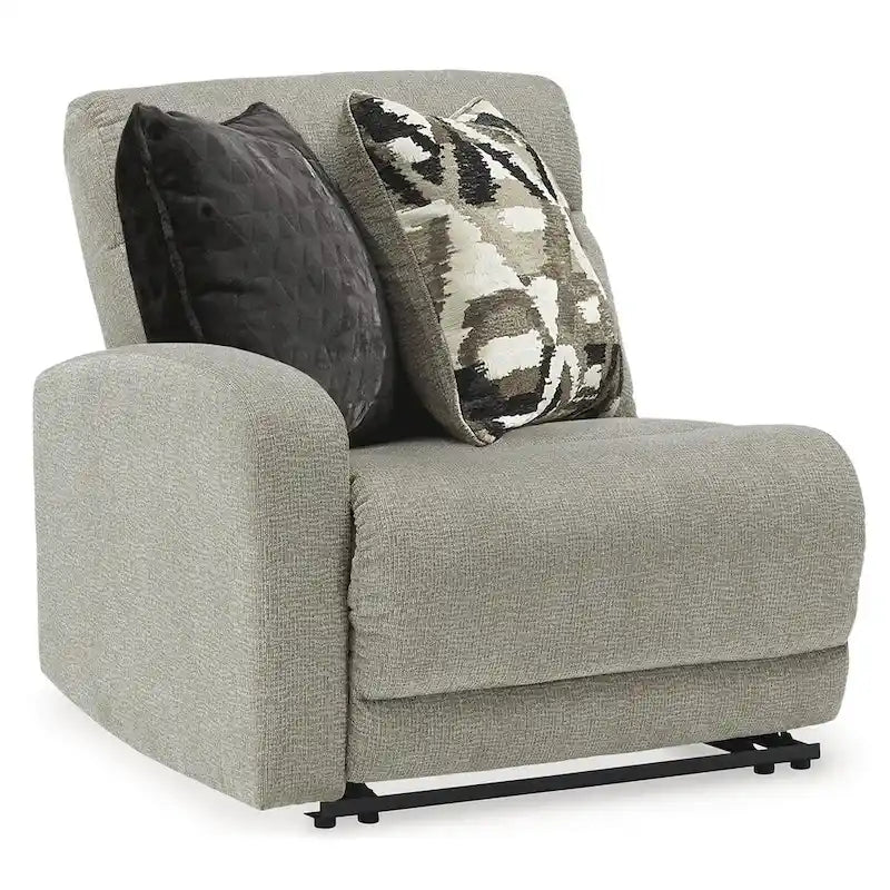 Canapé d'angle inclinable électrique 3 places gris - 109 po L x 38 po P x 39 po H