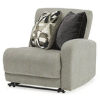 Canapé d'angle inclinable électrique 3 places gris - 109 po L x 38 po P x 39 po H