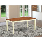Table de salle à manger rectangulaire avec rallonge, 4 à 6 places, Buttermilk & Cherry / Black Butterfly