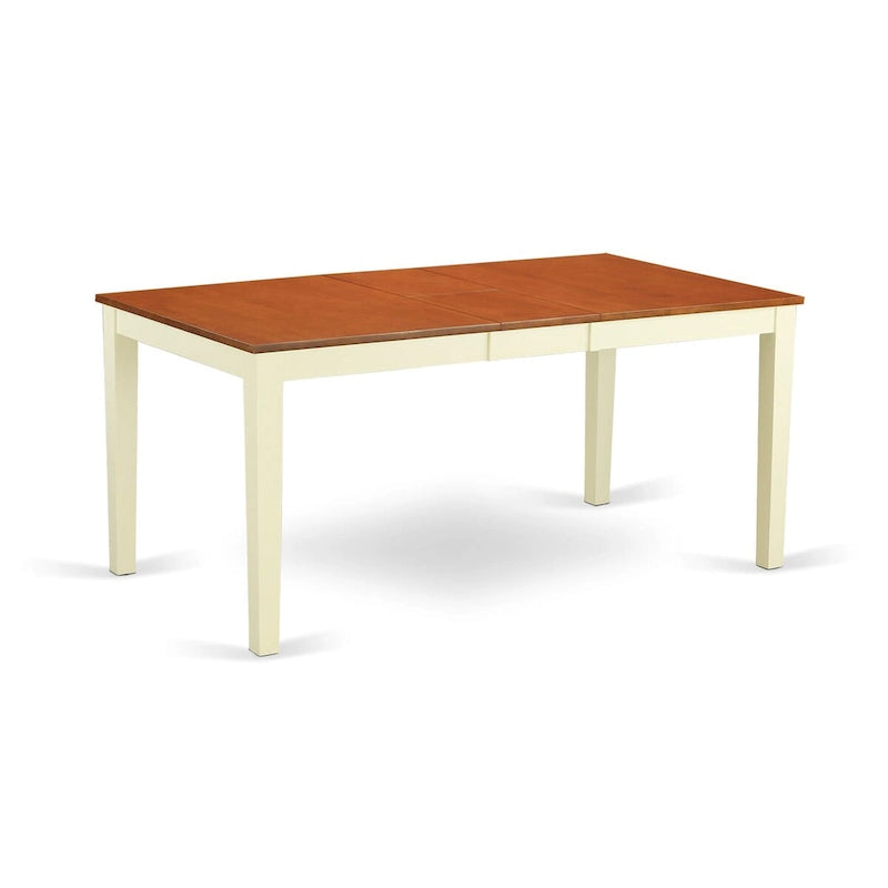 Table de salle à manger rectangulaire avec rallonge, 4 à 6 places, Buttermilk & Cherry / Black Butterfly