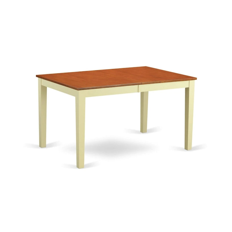 Table de salle à manger rectangulaire avec rallonge, 4 à 6 places, Buttermilk & Cherry / Black Butterfly