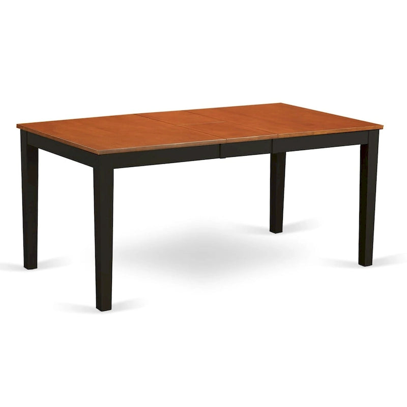 Table de salle à manger rectangulaire avec rallonge, 4 à 6 places, Buttermilk & Cherry / Black Butterfly