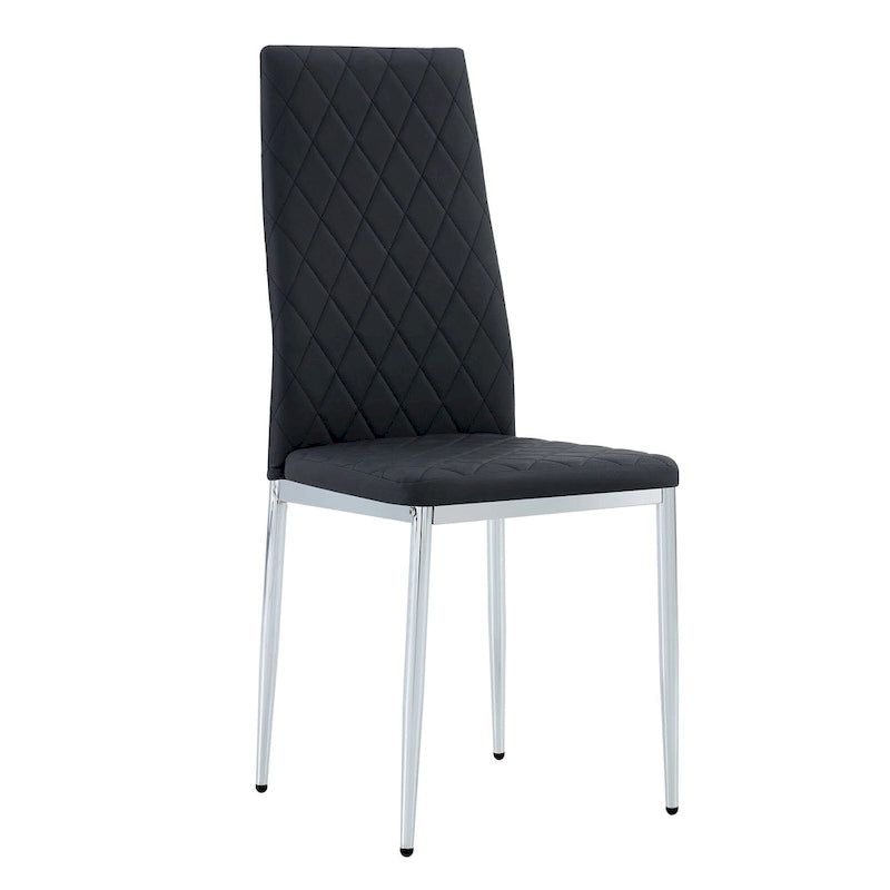 Chaise de salle à manger en similicuir noir/gris clair, lot de 6