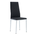 Chaise de salle à manger en similicuir noir/gris clair, lot de 6