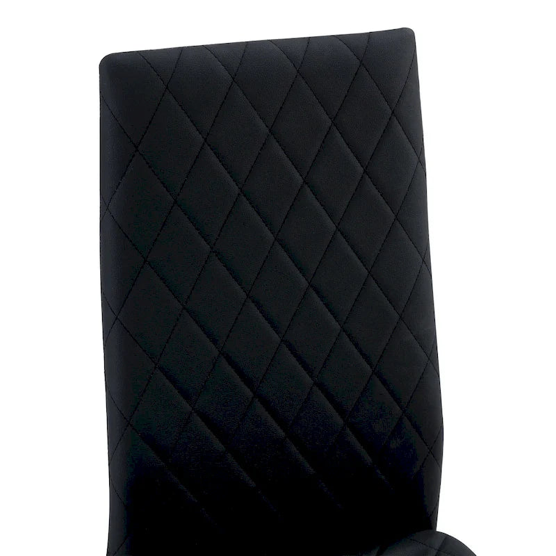Chaise de salle à manger en similicuir noir/gris clair, lot de 6