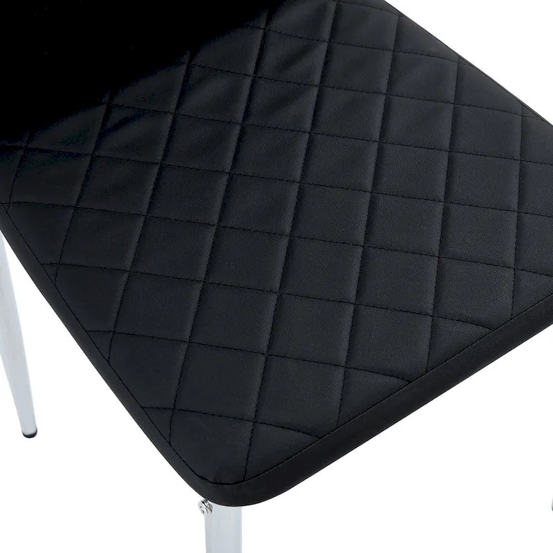 Chaise de salle à manger en similicuir noir/gris clair, lot de 6