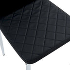 Chaise de salle à manger en similicuir noir/gris clair, lot de 6