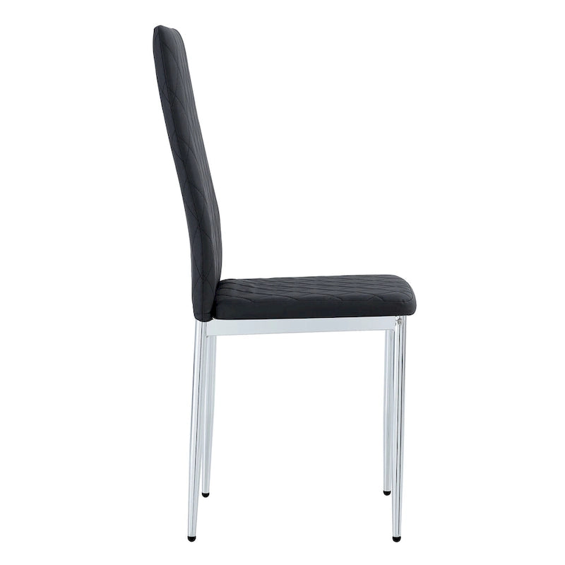 Chaise de salle à manger en similicuir noir/gris clair, lot de 6