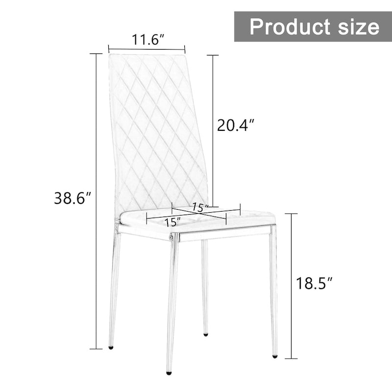 Chaise de salle à manger en similicuir noir/gris clair, lot de 6