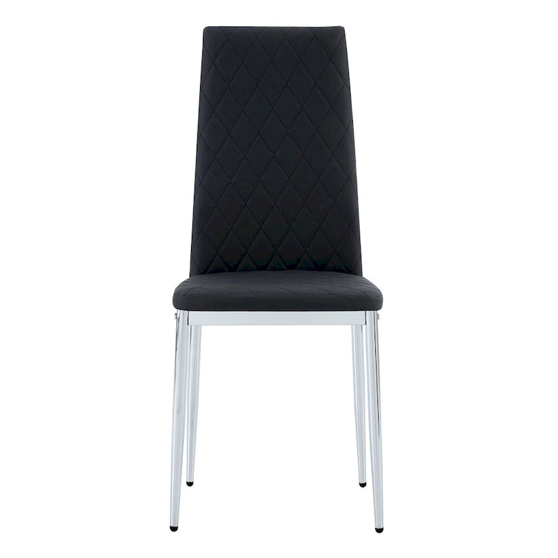Chaise de salle à manger en similicuir noir/gris clair, lot de 6
