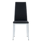 Chaise de salle à manger en similicuir noir/gris clair, lot de 6