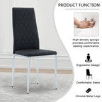 Chaise de salle à manger en similicuir noir/gris clair, lot de 6