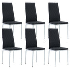 Chaise de salle à manger en similicuir noir/gris clair, lot de 6