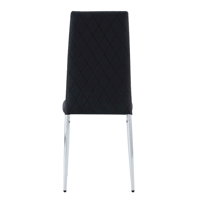 Chaise de salle à manger en similicuir noir/gris clair, lot de 6