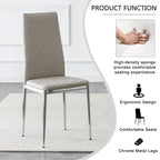 Chaise de salle à manger en similicuir noir/gris clair, lot de 6