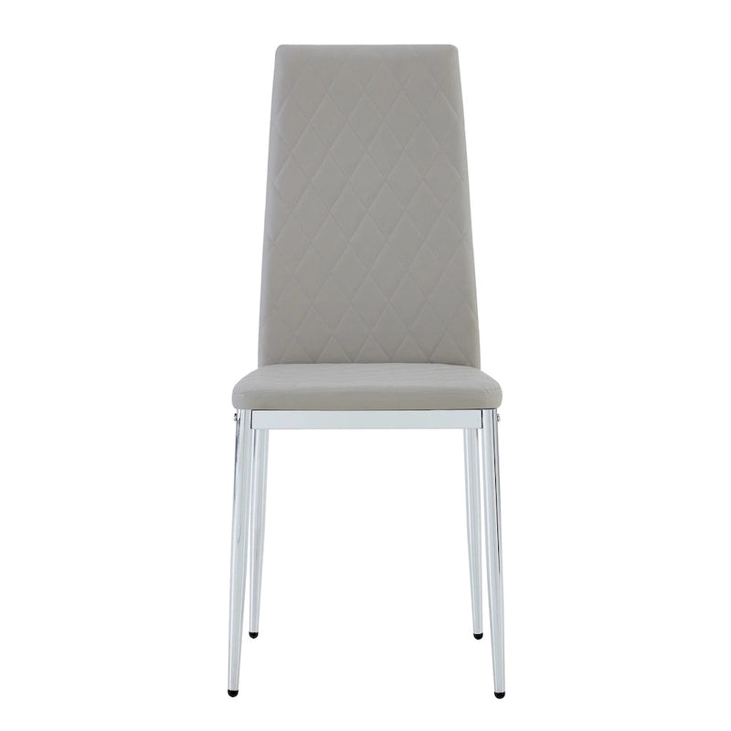 Chaise de salle à manger en similicuir noir/gris clair, lot de 6