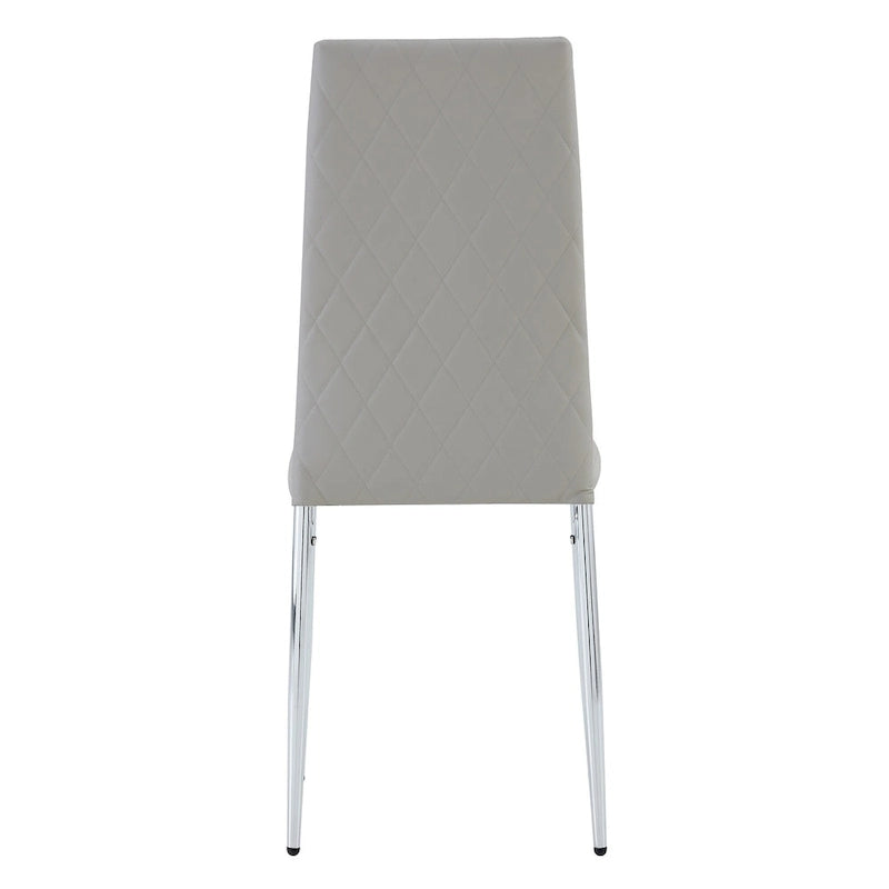 Chaise de salle à manger en similicuir noir/gris clair, lot de 6