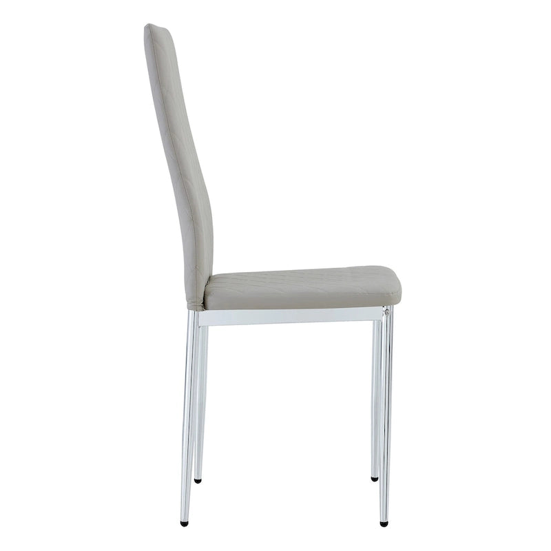 Chaise de salle à manger en similicuir noir/gris clair, lot de 6