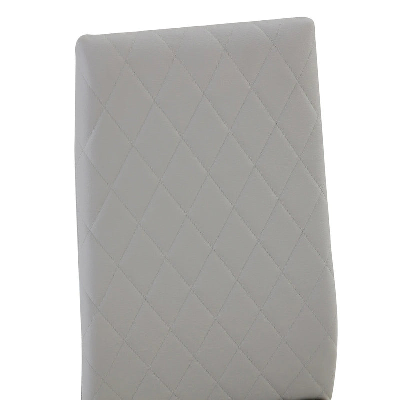 Chaise de salle à manger en similicuir noir/gris clair, lot de 6