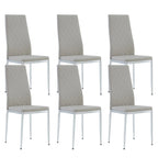Chaise de salle à manger en similicuir noir/gris clair, lot de 6
