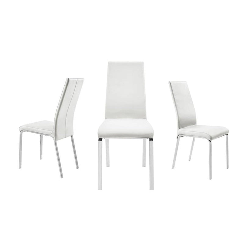 Chaise de salle à manger en cuir pleine fleur taupe/blanc, lot de 2