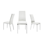 Chaise de salle à manger en cuir pleine fleur taupe/blanc, lot de 2