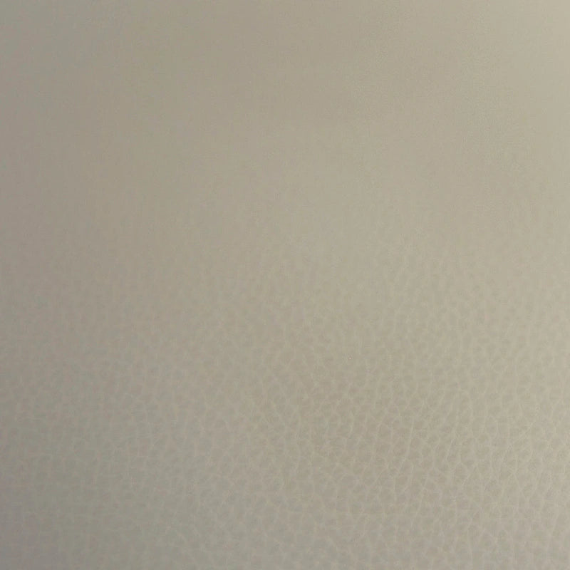 Pouf rectangulaire gris, revêtement en cuir, une place