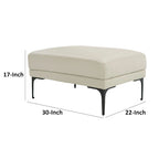 Pouf rectangulaire gris, revêtement en cuir, une place