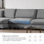 Canapé d'angle en velours côtelé en forme de L beige/gris/kaki avec méridienne, 3-4 places