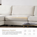 Canapé d'angle en velours côtelé en forme de L beige/gris/kaki avec méridienne, 3-4 places
