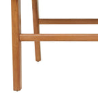 Chaise de salle à manger en cuir tressé avec cadre en bois de teck, Marron / Blanc / Noir, Lot de 2 (pour 1 personne chacune)