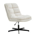 Fauteuil de bureau pivotant à 360° sans accoudoirs capitonné beige / moutarde / bleu marine, individuel