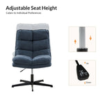 Fauteuil de bureau pivotant à 360° sans accoudoirs capitonné beige / moutarde / bleu marine, individuel
