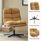 Fauteuil de bureau pivotant à 360° sans accoudoirs capitonné beige / moutarde / bleu marine, individuel