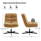 Fauteuil de bureau pivotant à 360° sans accoudoirs capitonné beige / moutarde / bleu marine, individuel