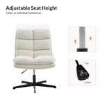 Fauteuil de bureau pivotant à 360° sans accoudoirs capitonné beige / moutarde / bleu marine, individuel